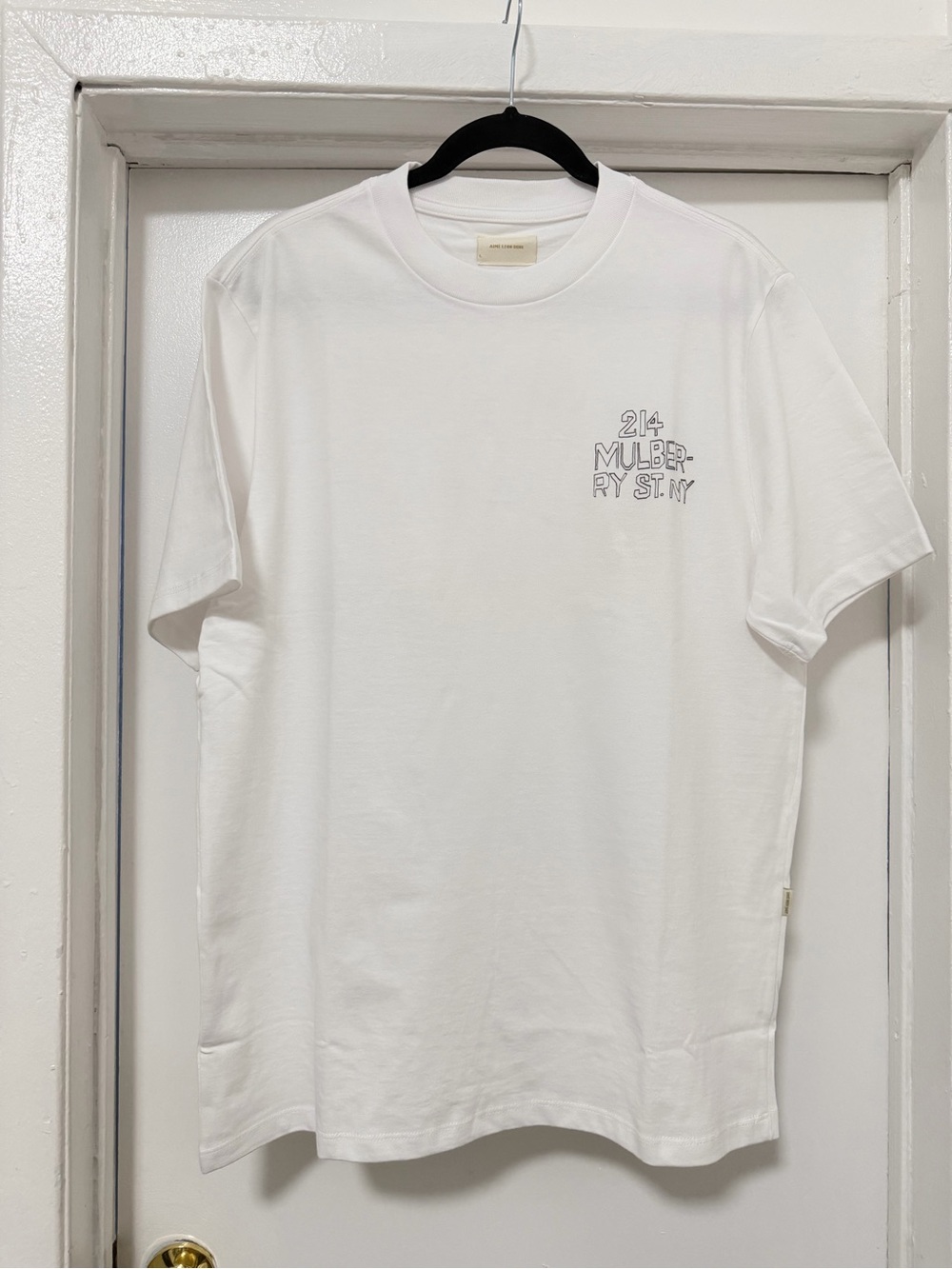 Aime Leon Dore White Grotesk Mulberry Short Sleeve Tee